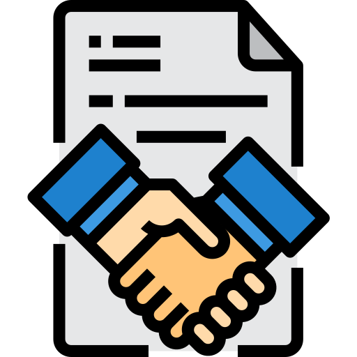 Ícone de um documento assinado, representando contrato de suporte